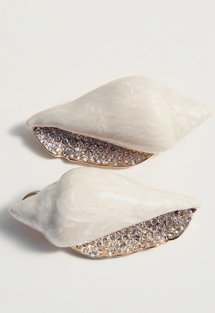 MANGO - Tamina earrings - light beige