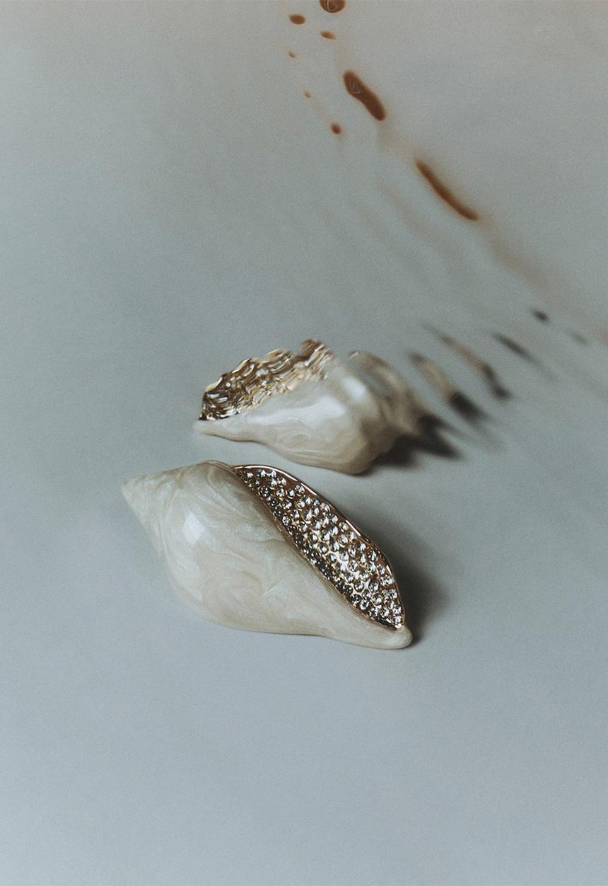 MANGO - Tamina earrings - light beige