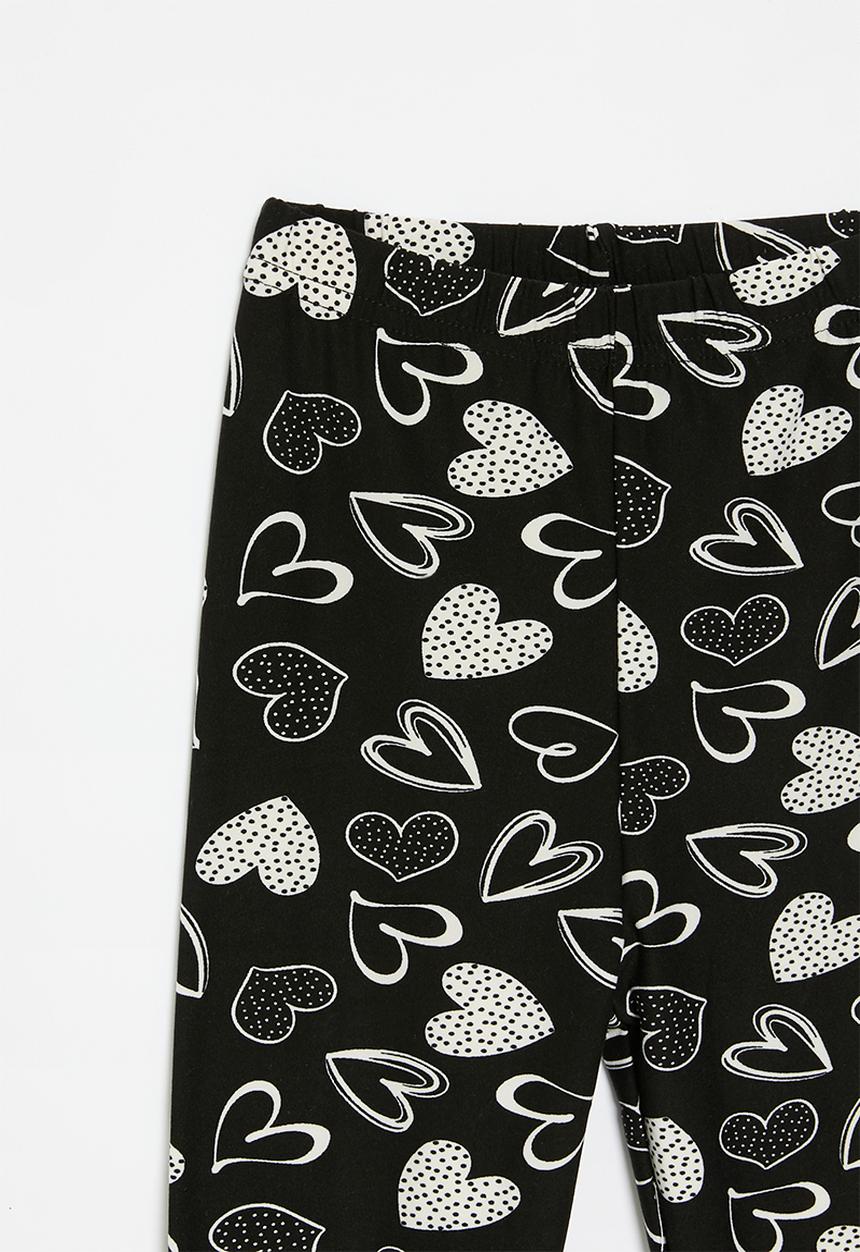 Pop Candy - Heart print leggings - black & white