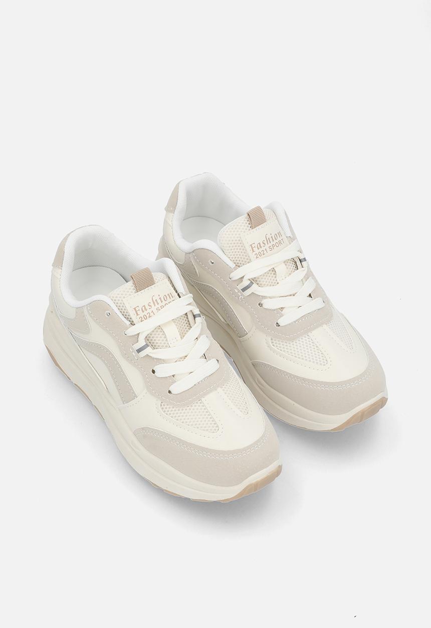Pop Candy - Lace up sneakers - ecru