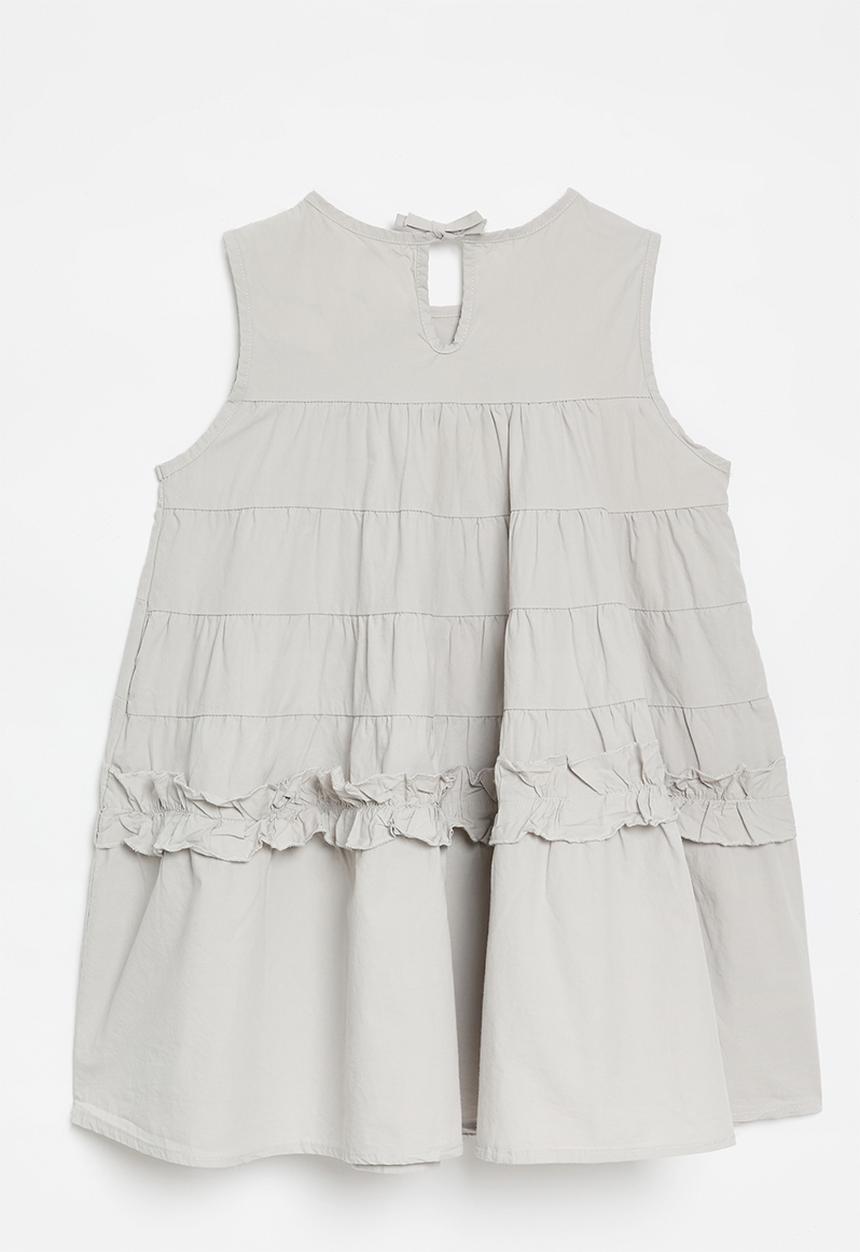Pop Candy - Tiered tent dress with bow closure - light grey