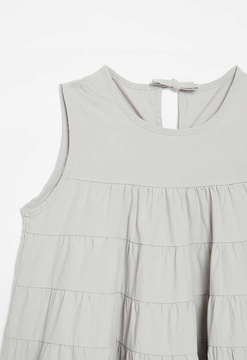 Pop Candy - Tiered tent dress with bow closure - light grey
