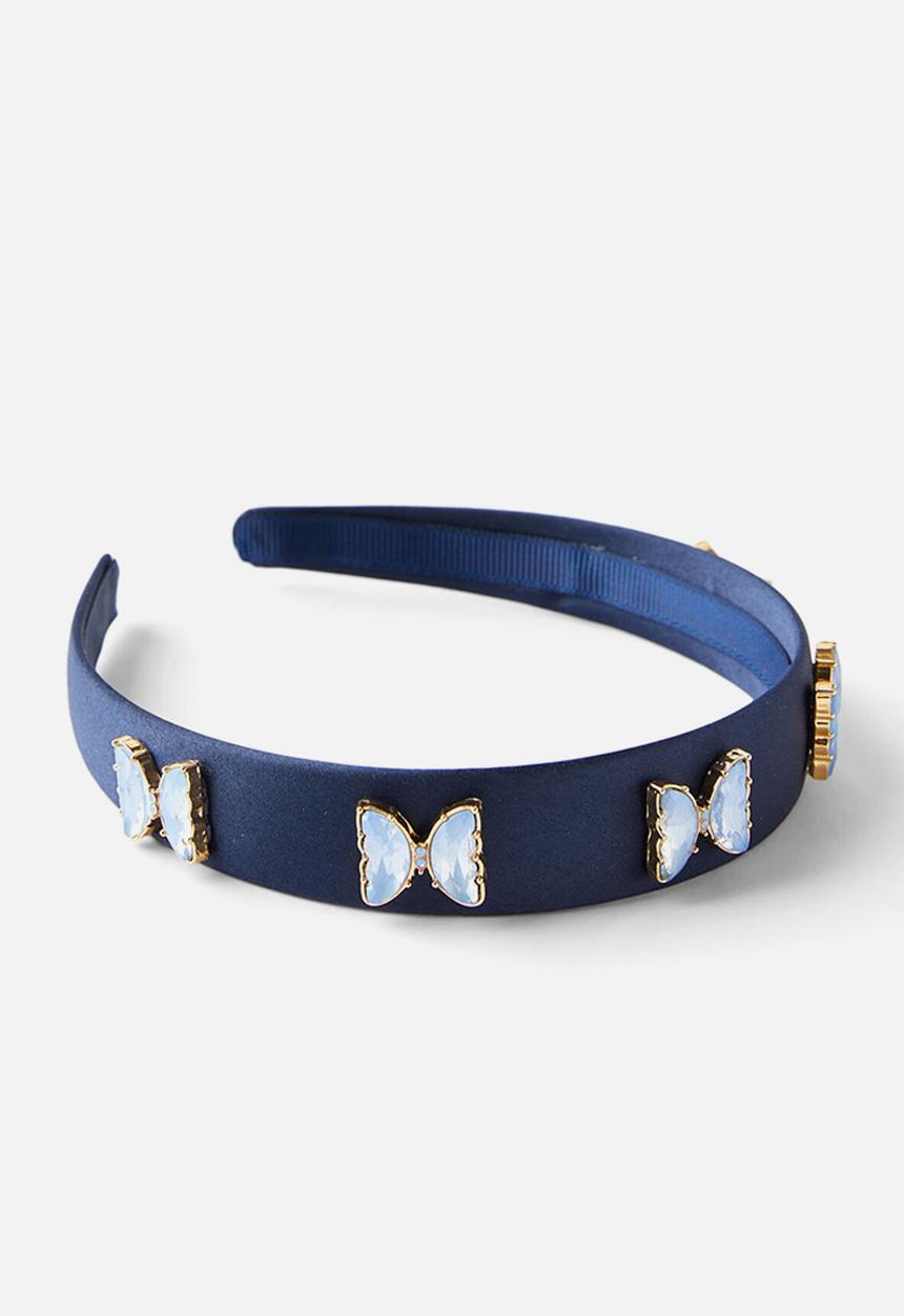 Cotton On - Luxe Headband - In The Navy/Butterfly Gemmies
