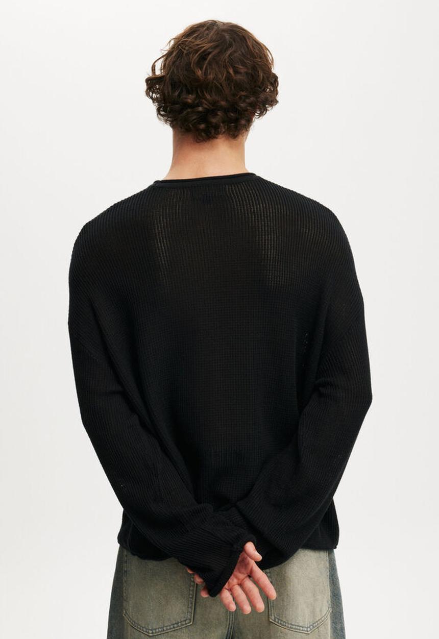 Cotton On - Relaxed Summer Knit - Black