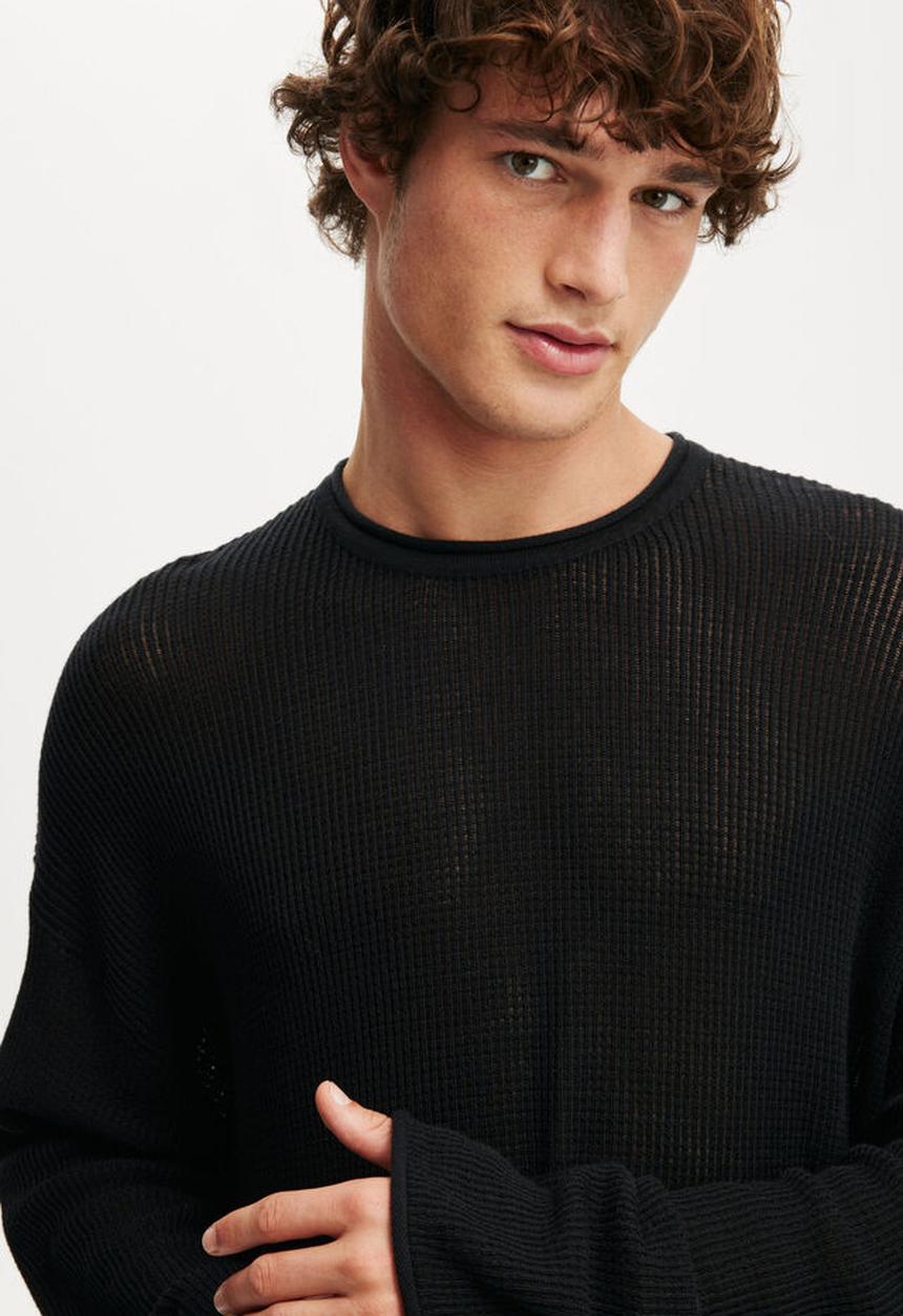 Cotton On - Relaxed Summer Knit - Black