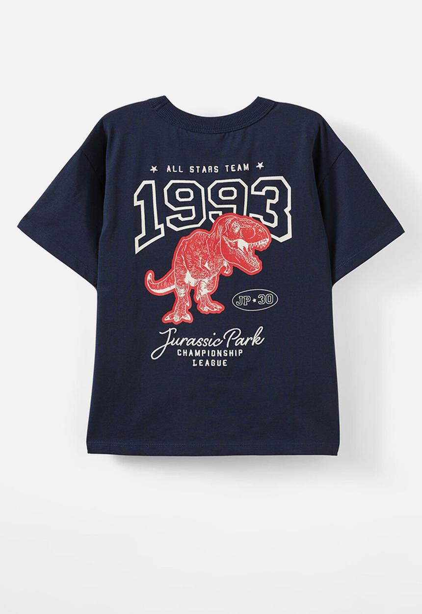 Cotton On - Licensed Drop Shoulder Short Sleeve Tee - Lcn Uni Squid Ink/Jurassic Park League