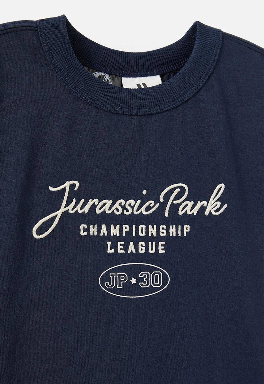 Cotton On - Licensed Drop Shoulder Short Sleeve Tee - Lcn Uni Squid Ink/Jurassic Park League