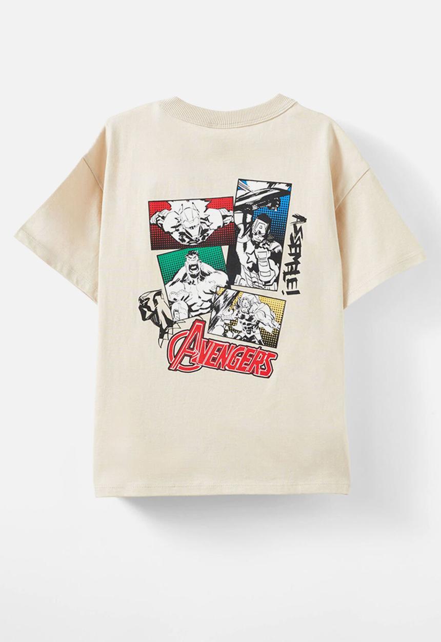 Cotton On - Licensed Drop Shoulder Short Sleeve Tee - Lcn Mar Rainy Day/Avengers Assemble
