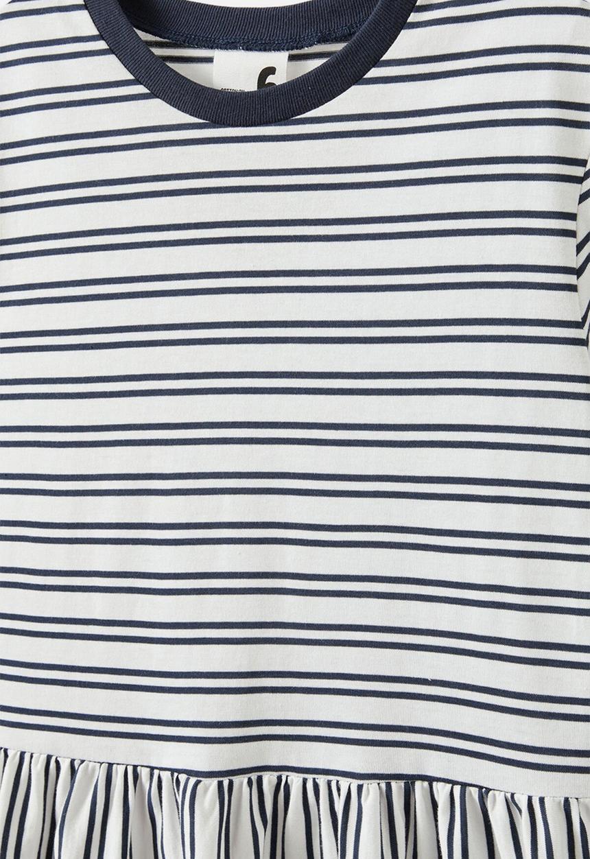 Cotton On - Willow short sleeve dress - vanilla/squid ink stripe