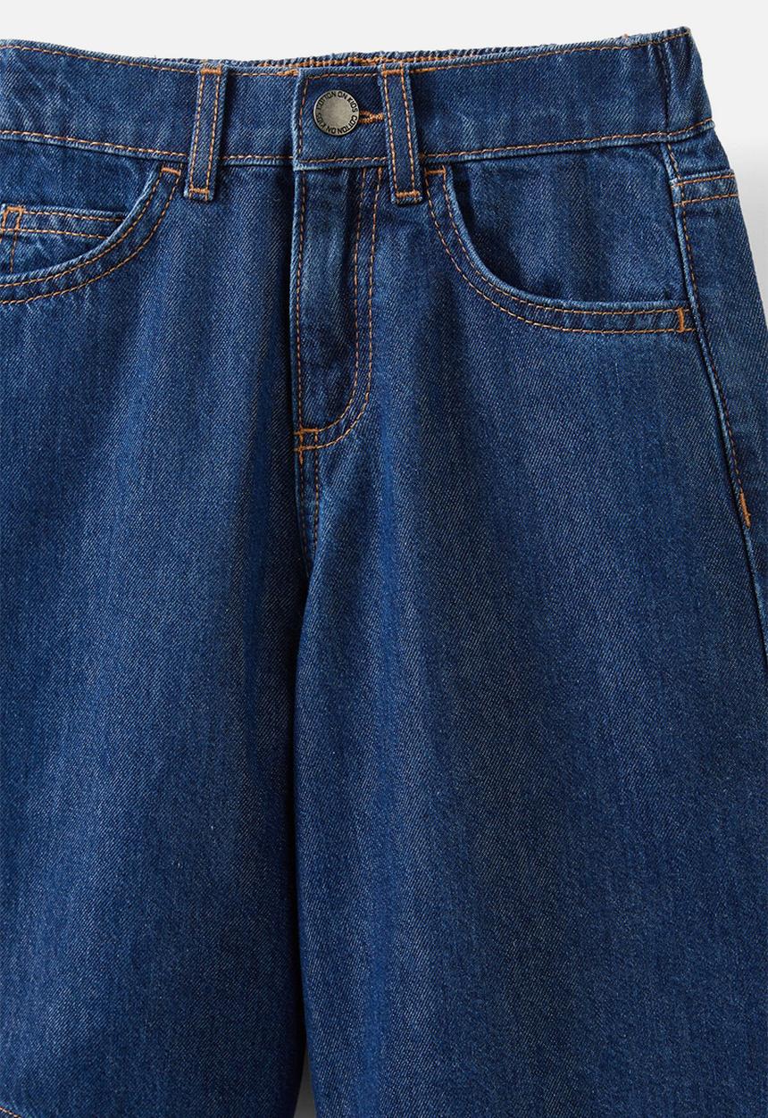 Cotton On - Super baggy denim jort - mermaid midnight blue