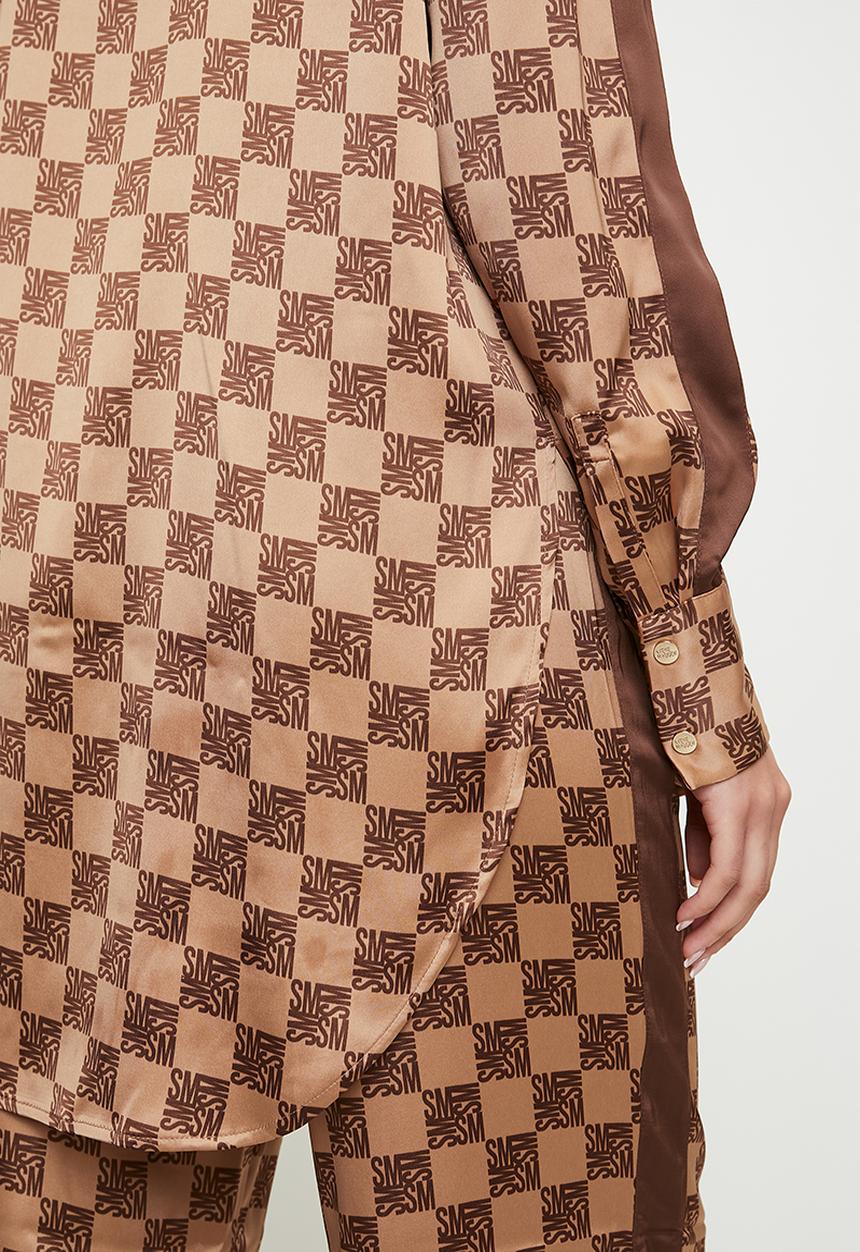 Steve Madden - Maliyah monogram shirt - mocha