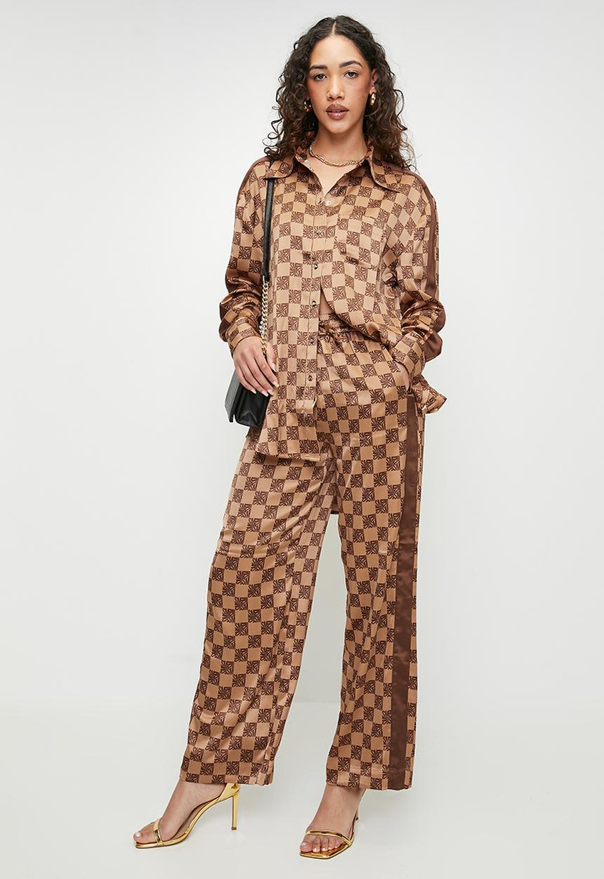 Steve Madden - Maliyah monogram shirt - mocha