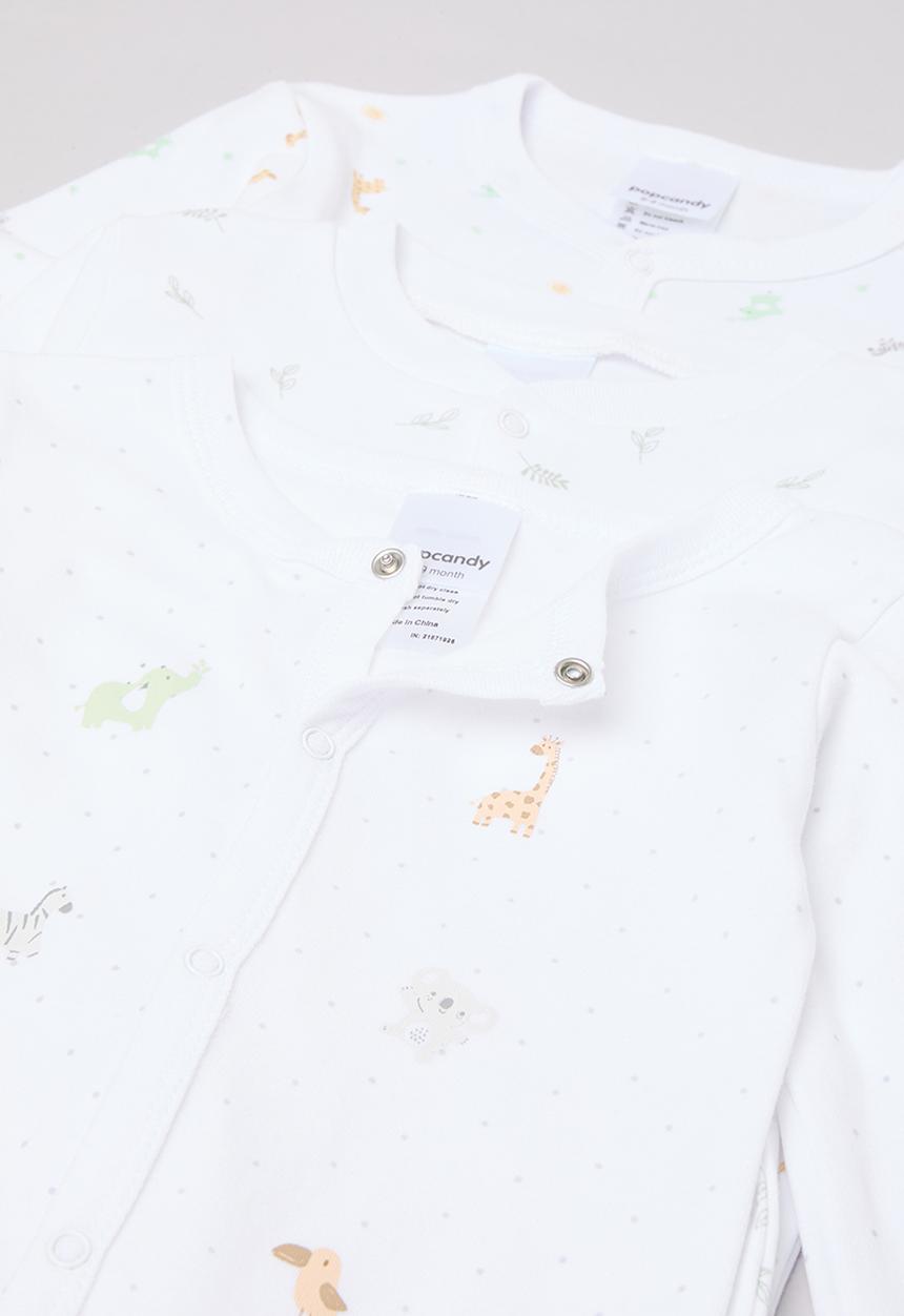 Pop Candy - 3 Pack sleepsuit - white