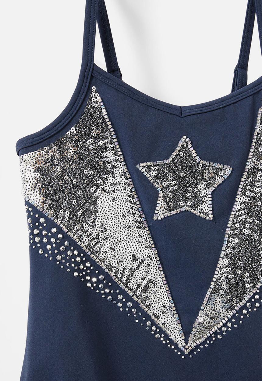 Cotton On - Lexie sleeveless leotard - squid ink/sparkle