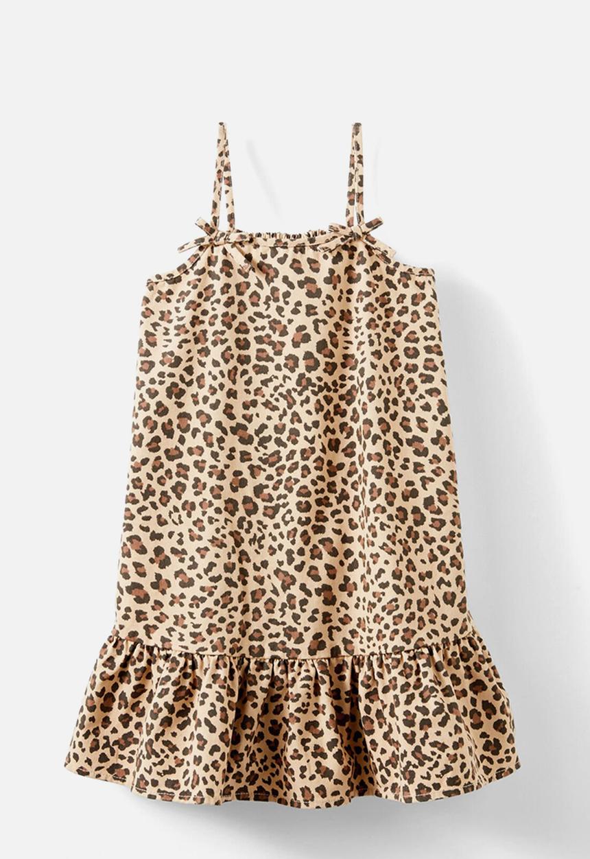 Cotton On - Scarlette denim sleeveless dress - summer leopard