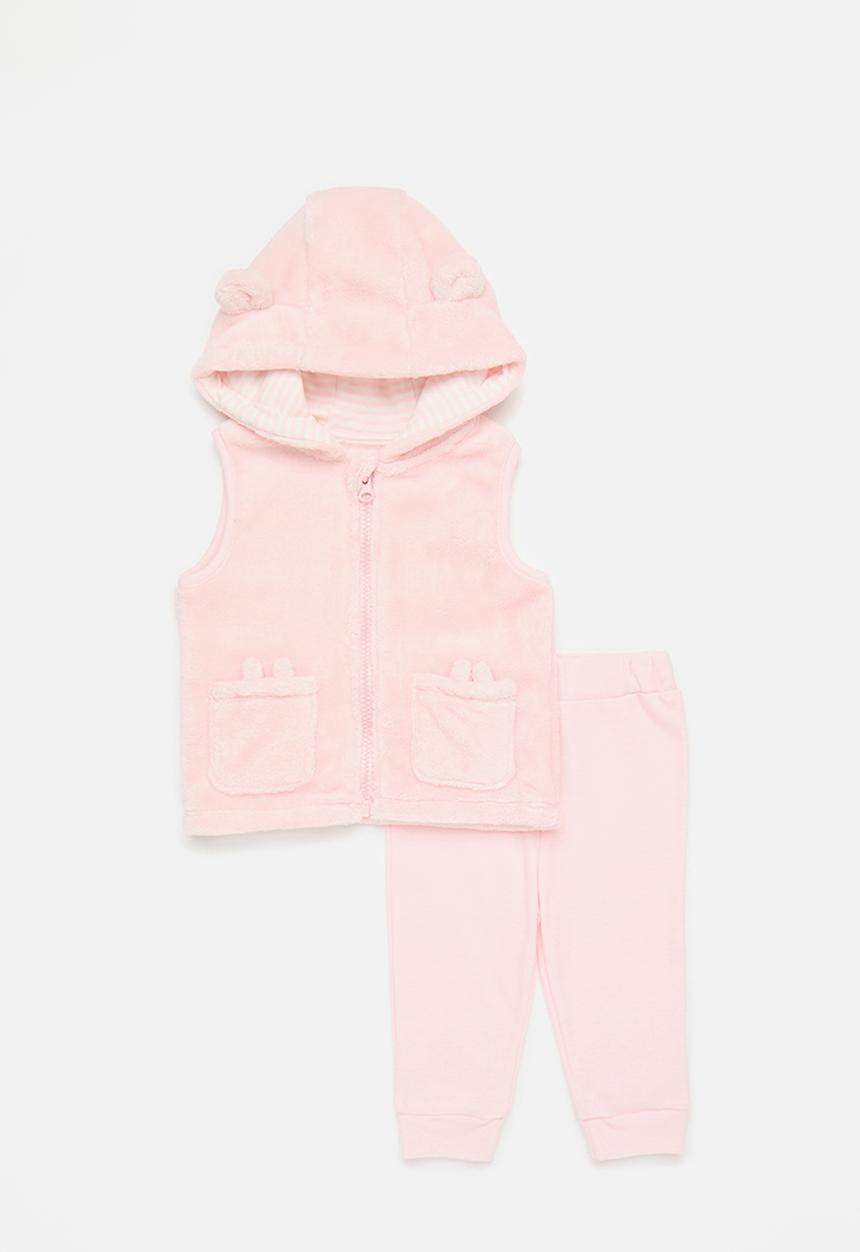 Pop Candy - Animal ear gilet with leggings - pink