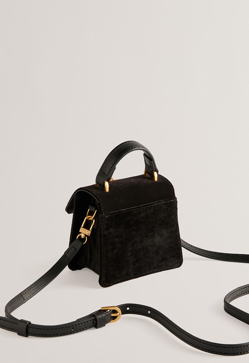 Ted Baker - Rosiya Velvet Mini Top Handle Rose Bag - black