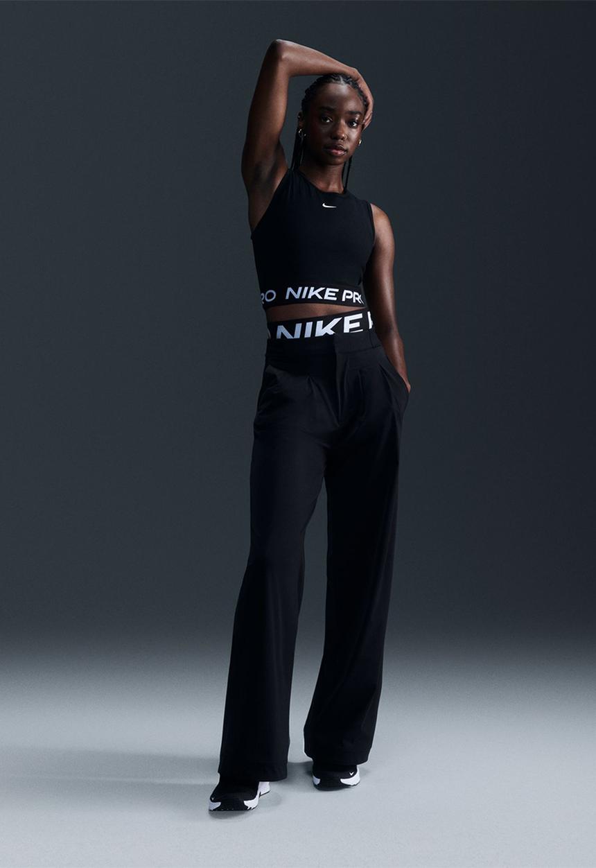 Nike - Pro Crop Tank - Black/White