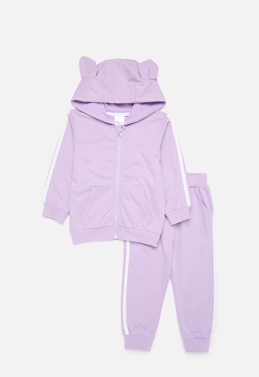Pop Candy - Hooded top & bottom set - purple & white