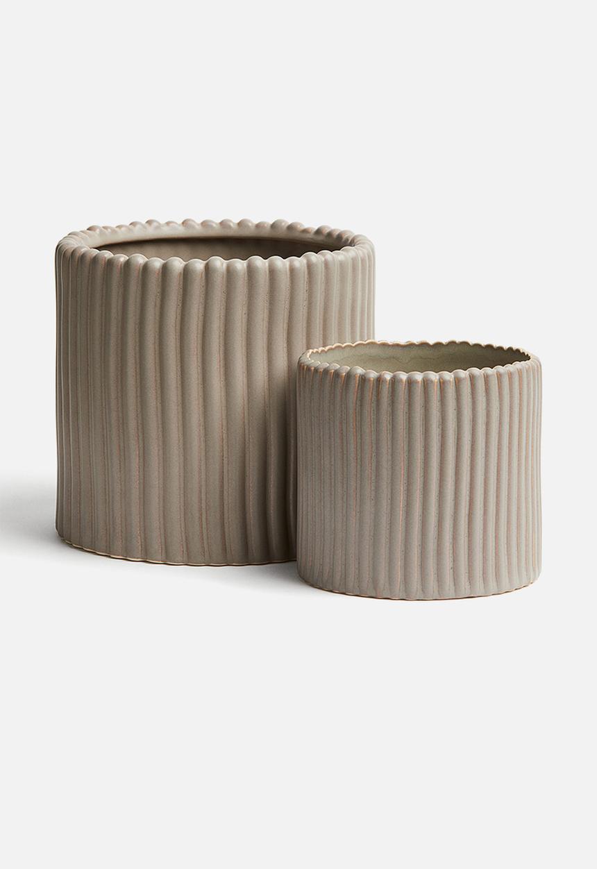 H&M - Stoneware plant pot - greige
