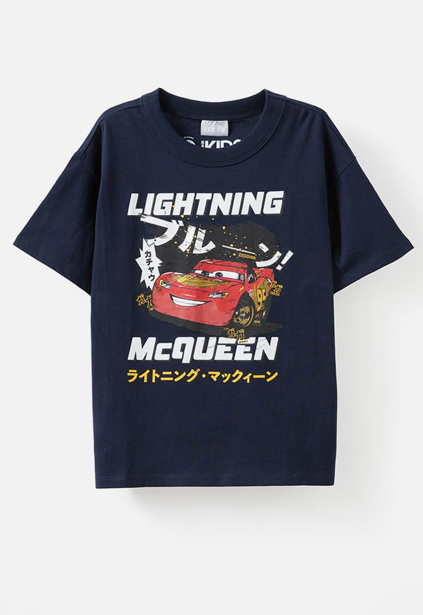 Cotton On - Licensed drop shoulder short sleeve tee - lcn dis squid ink/cars lighting mcqueen