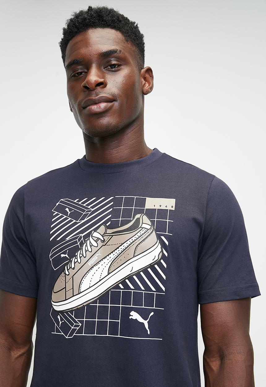 PUMA - Graphics sneaker tee m - new navy