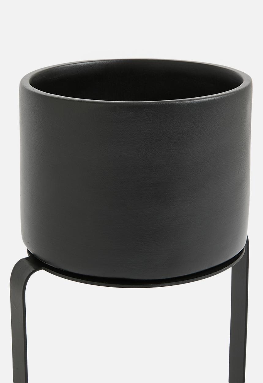 Native Decor - Pedestal planter - black