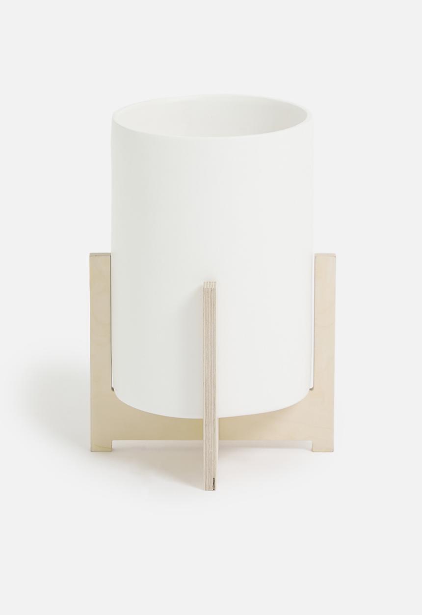 Native Decor - Congo planter - natural & white