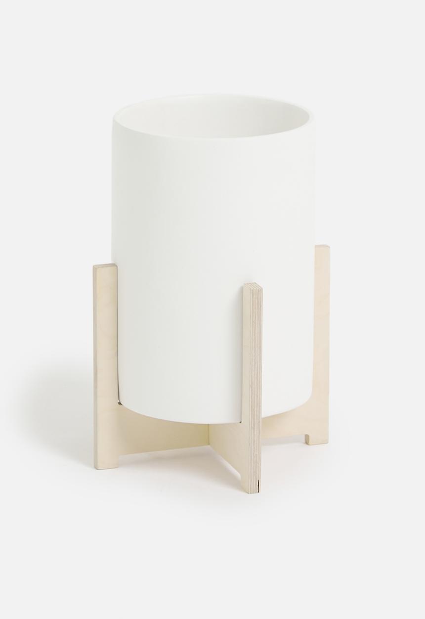 Native Decor - Congo planter - natural & white