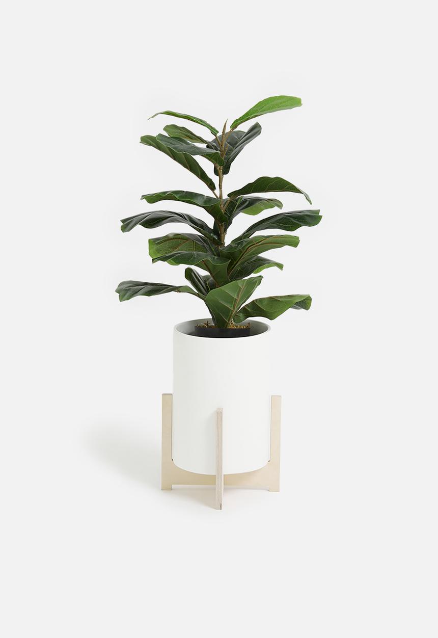Native Decor - Congo planter - natural & white