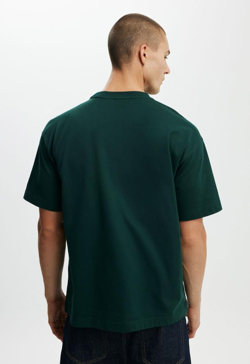 Cotton On - Box Fit Plain T-shirt - Pine Needle Green