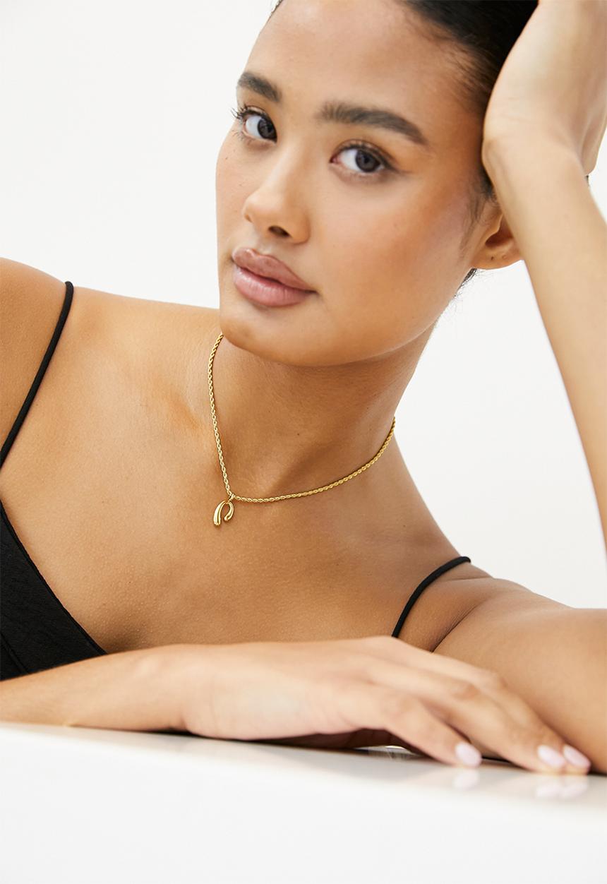 Zoe on Trend - Modern Design Pendant Necklace-gold