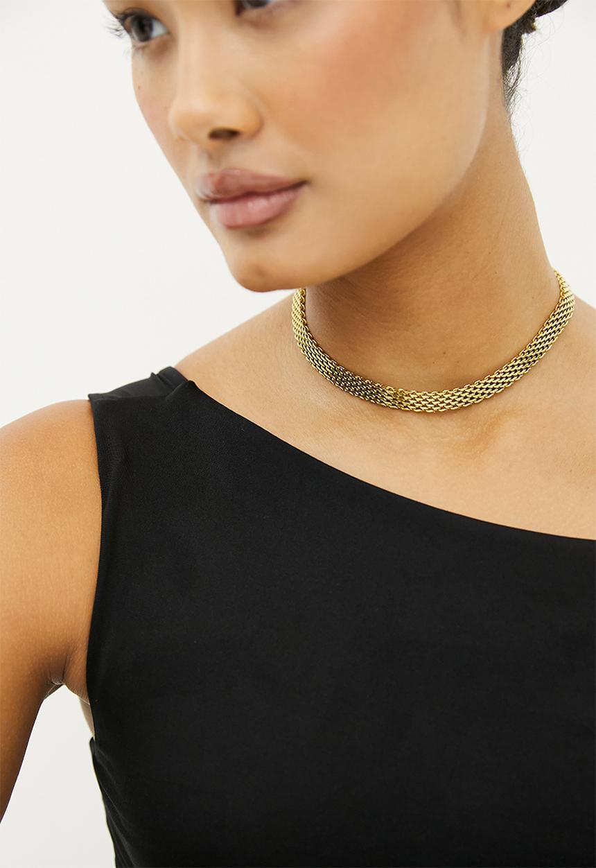 Zoe on Trend - Contemporary Double-Curb Necklace-gold