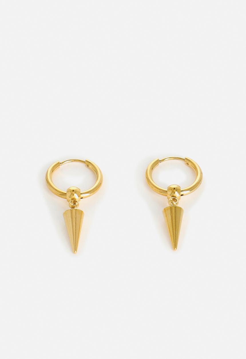 Zoe on Trend - Trendy Designer Hoop and Symbol Earrings-gold