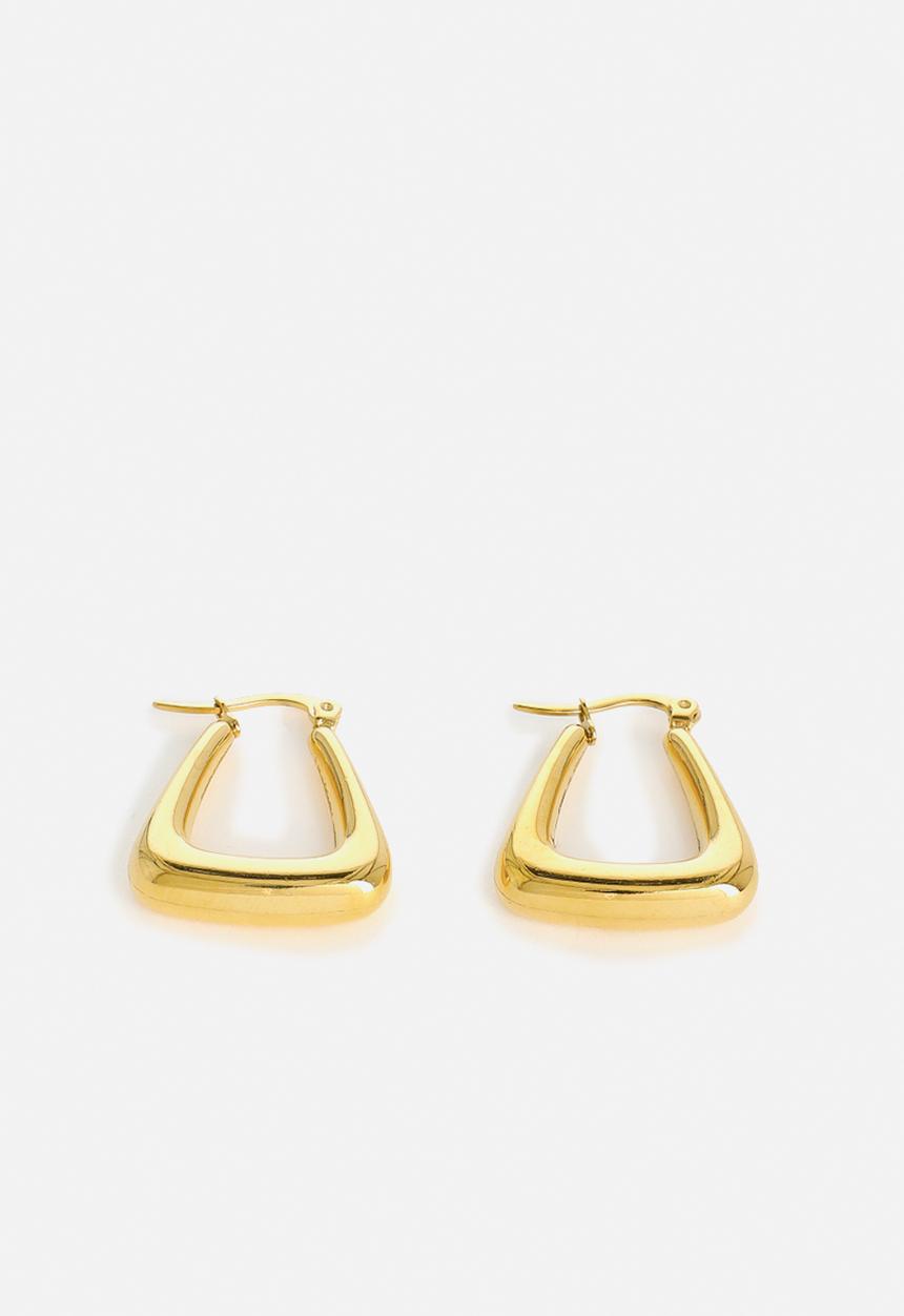 Zoe on Trend - Designer Handbag Hoop Earrings-gold