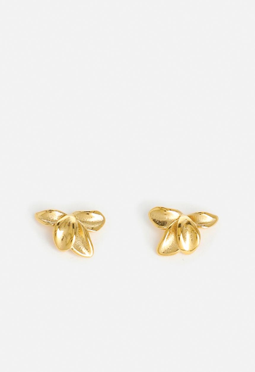 Zoe on Trend - Pretty Flower Stud Earrings-gold
