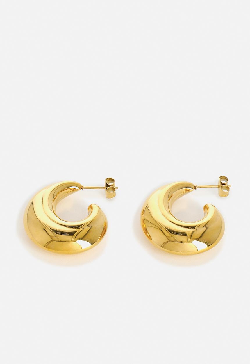 Zoe on Trend - Sleek Lined Designer Earrings - gold