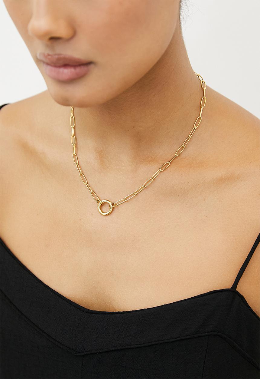 Zoe on Trend - Modern Classic O Ring Necklace - gold