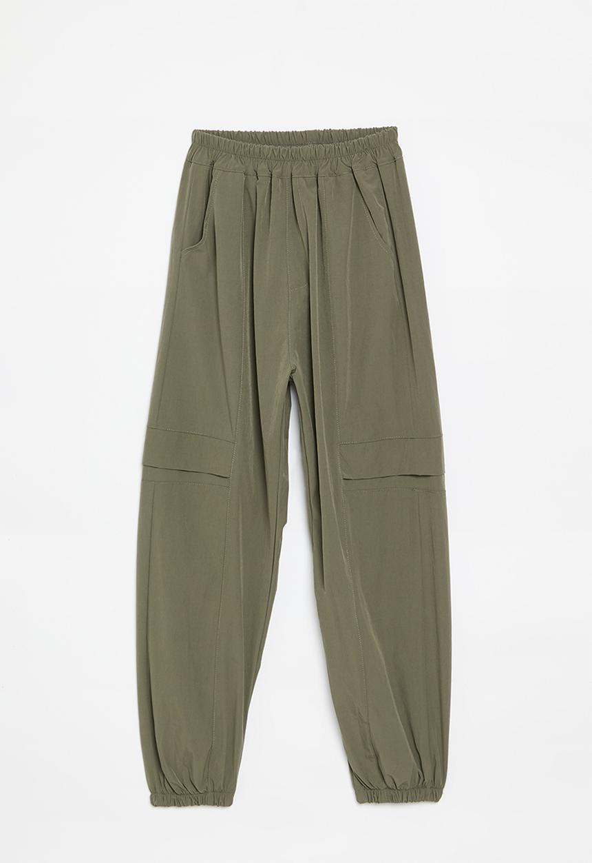 Pop Candy - Cuffed utility-style trousers - dark khaki