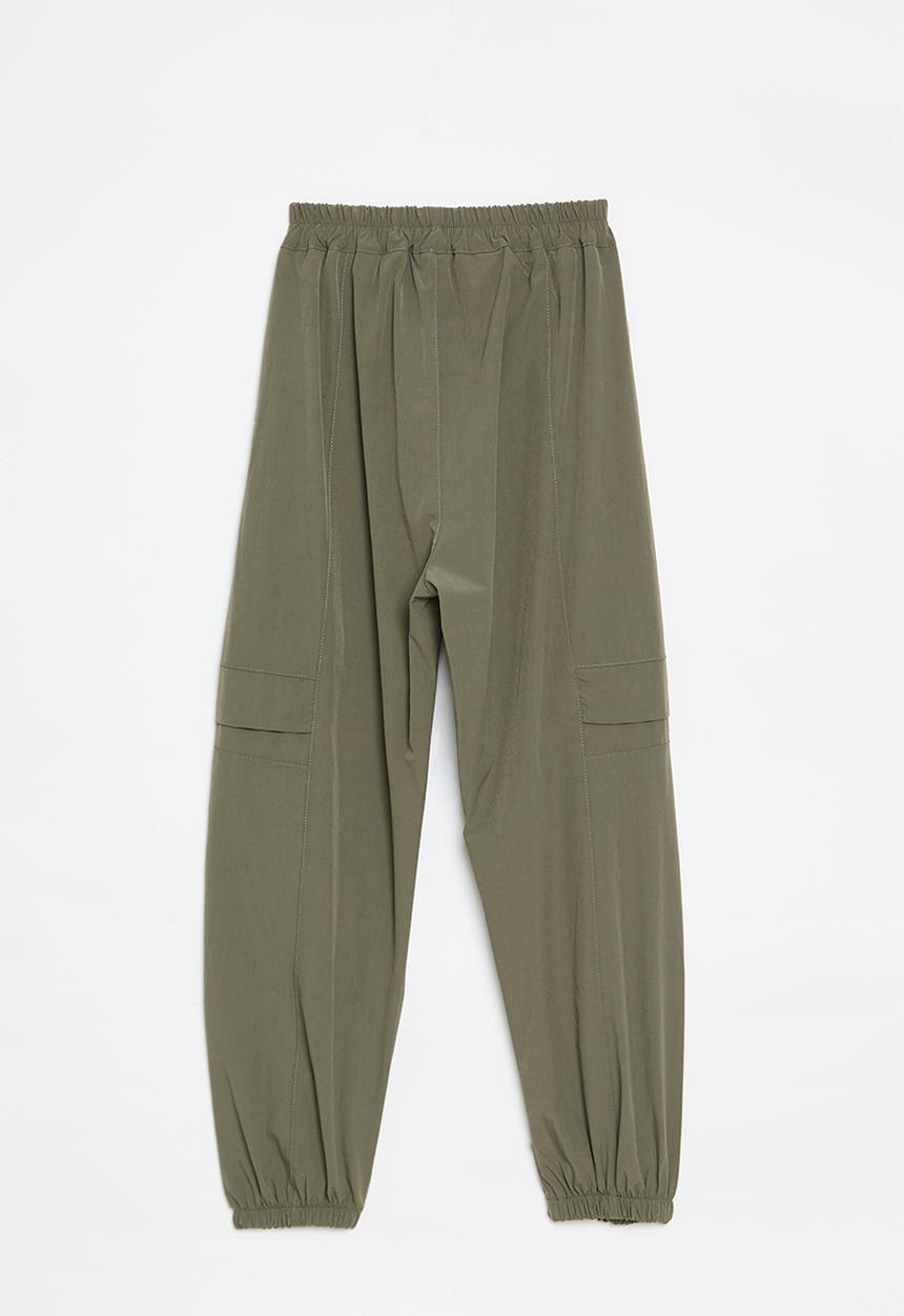 Pop Candy - Cuffed utility-style trousers - dark khaki