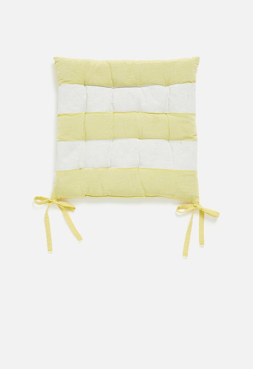 H&S - Chair pad 40 x40cm - Yellow/White