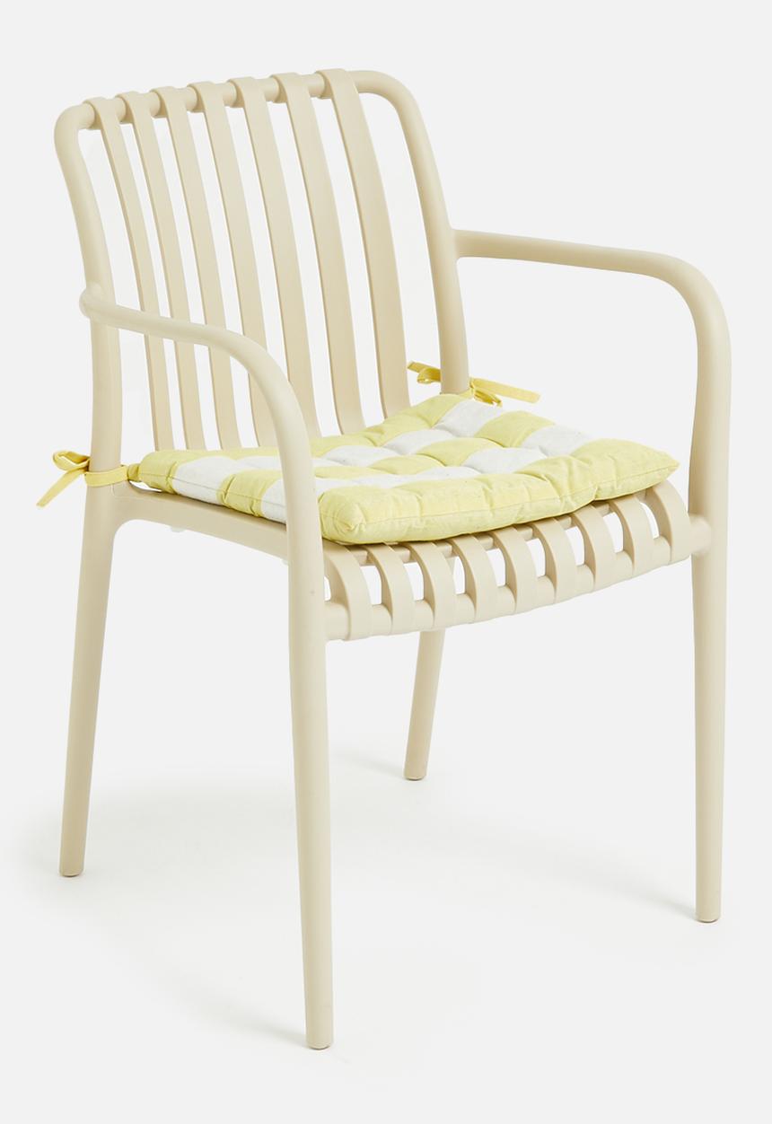 H&S - Chair pad 40 x40cm - Yellow/White