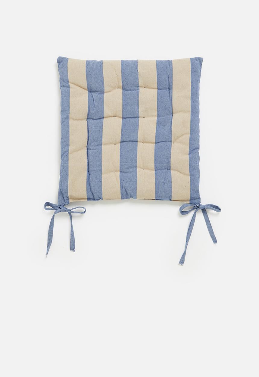 H&S - Chair pad  40X40cm  - Blue/Beige