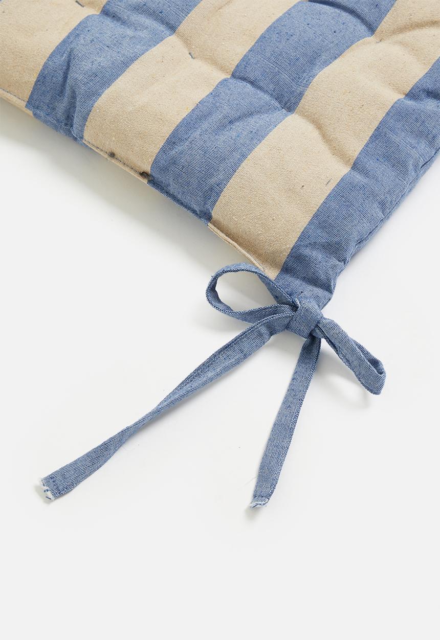 H&S - Chair pad  40X40cm  - Blue/Beige