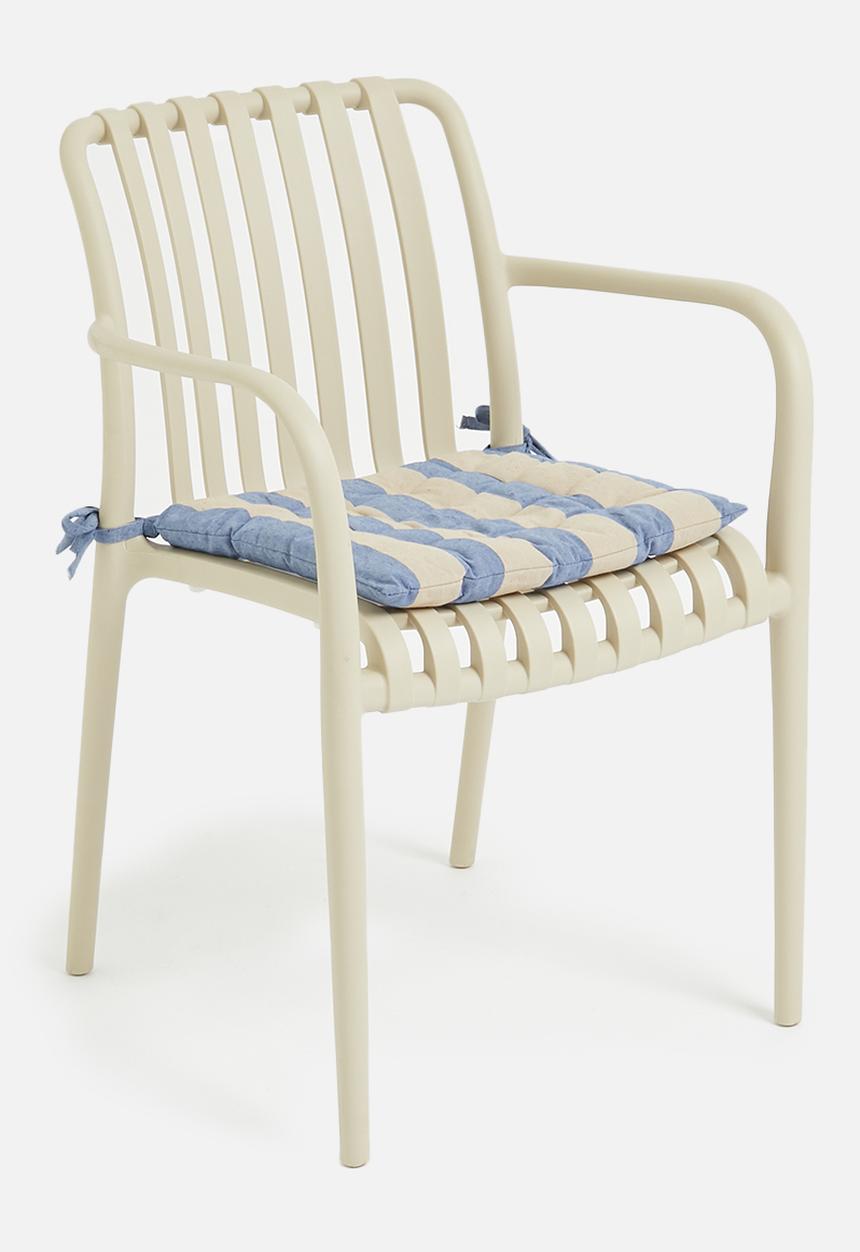 H&S - Chair pad  40X40cm  - Blue/Beige