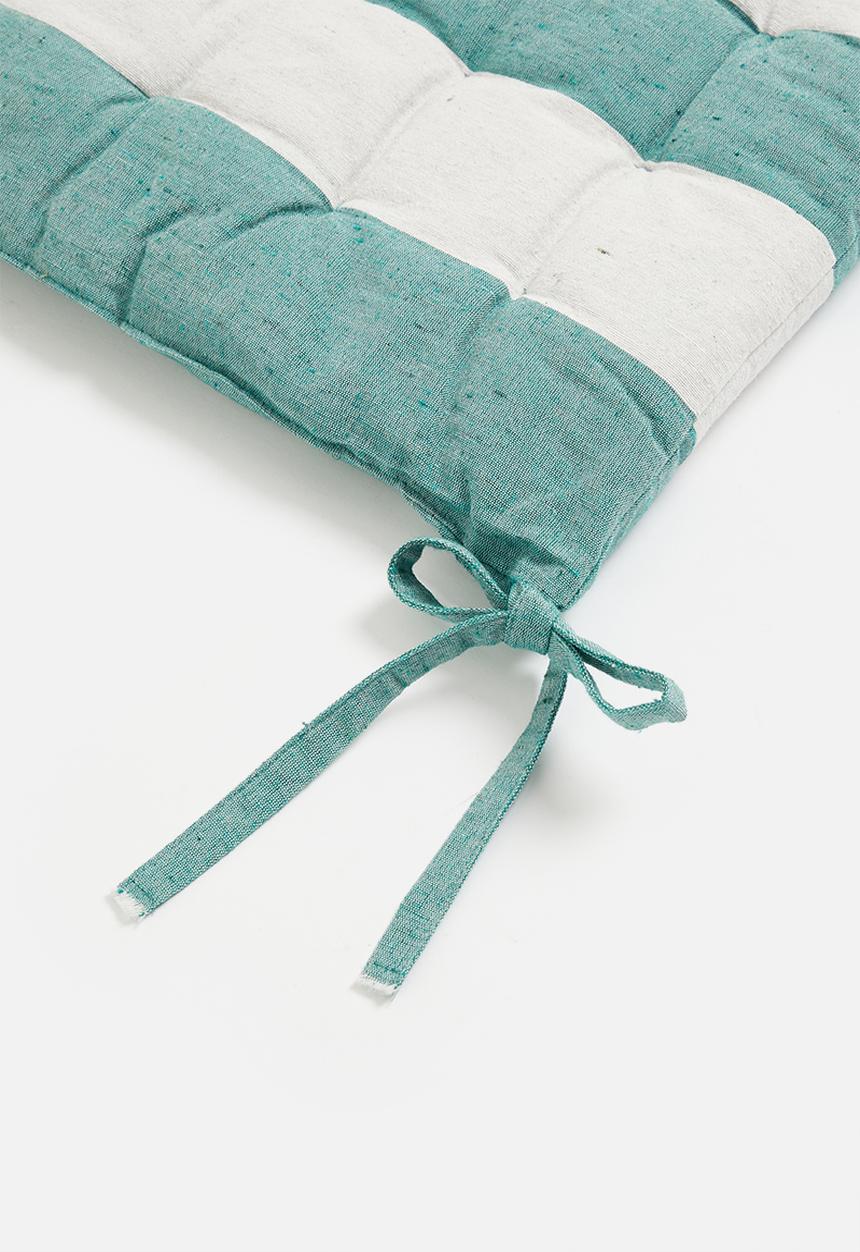 H&S - Chair pad 40cm x 40cm - White/Green