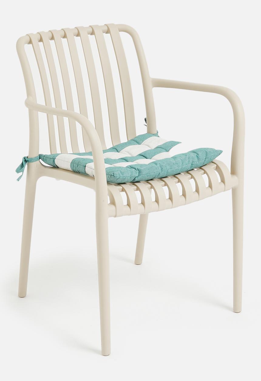 H&S - Chair pad 40cm x 40cm - White/Green