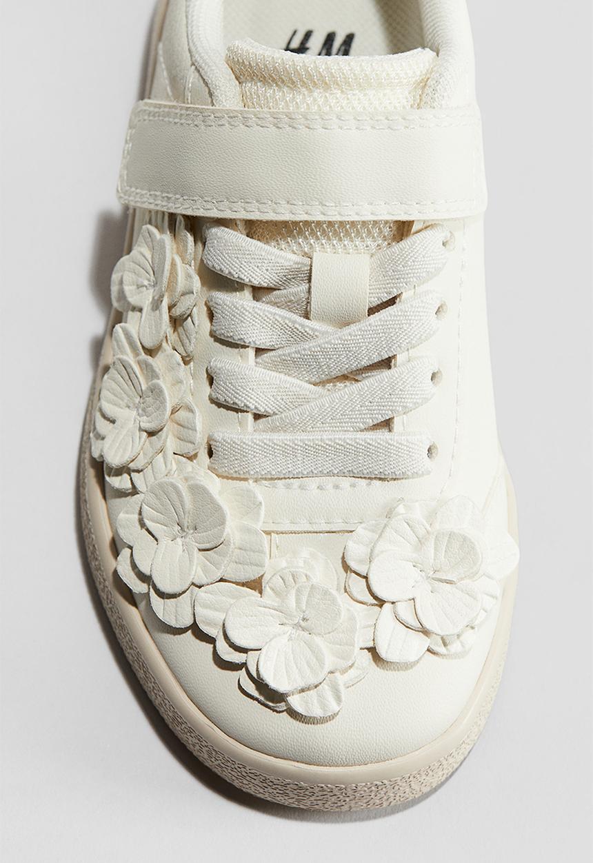 H&M - Flower-detail trainers - cream