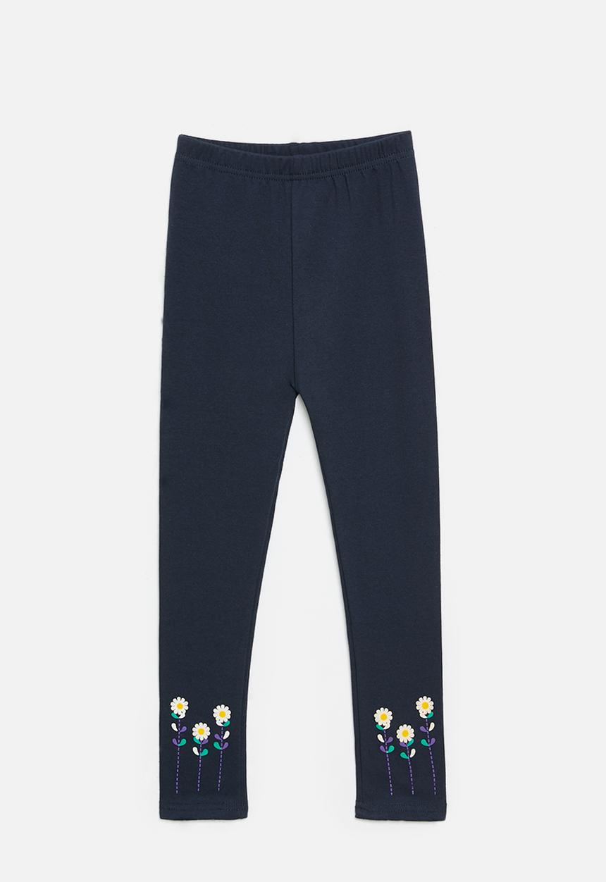 Pop Candy - Floral applique legging -navy blue