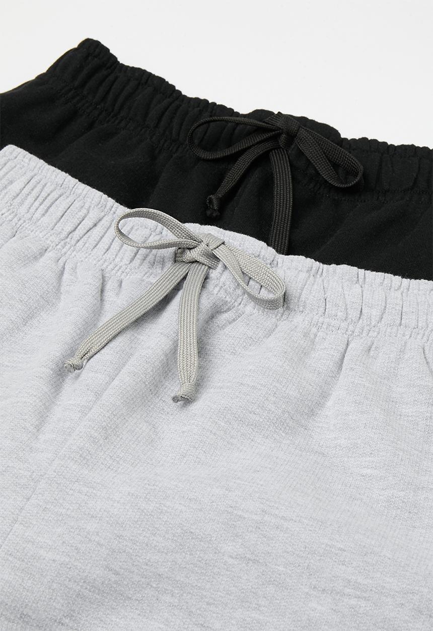 Pop Candy - 2 Pack sweatshorts - black & grey